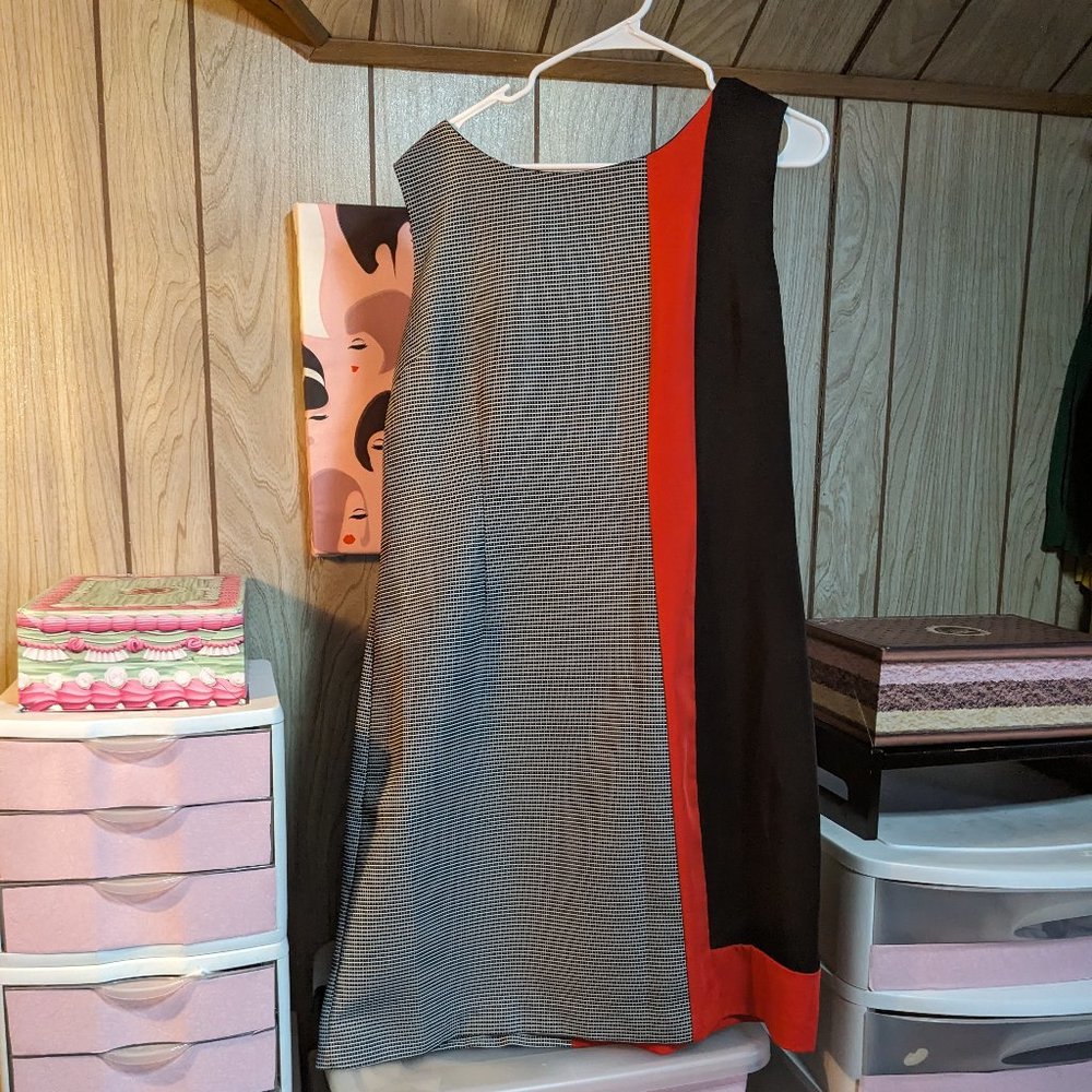 Perfect Mod Checkered Color Block Shift Dress